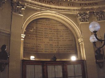 inscriptions dans la grande sacristie de l'Oratoire du Louvre