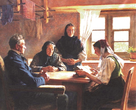« La lecture de la Bible en famille dans le pays de Montbéliard » de Georges Bretegnier (1892)