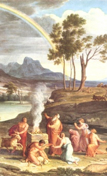 L'offrande de Noé, peinture de Joseph Anton Koch vers 1803) 