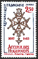 timbre croix huguenote à 2,50 F. "Accueil des huguenots"