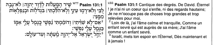 texte hébreu du Psaume 131