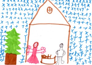 dessin d'enfant sur Noël