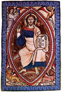 Christ en gloire; 1200 enluminure sur parchemin; British Museum, Londres